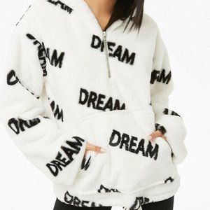 Dream Graphic Faux Fur Hoodie